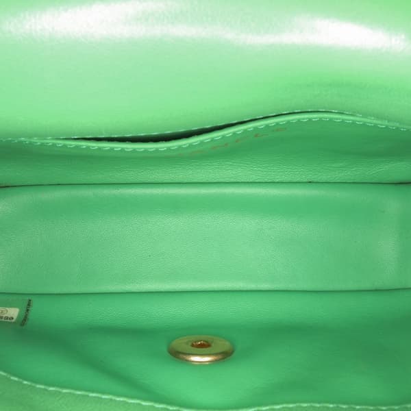 Pre-owned Chanel Small Quilted Lambskin Chain Is More Flap Green