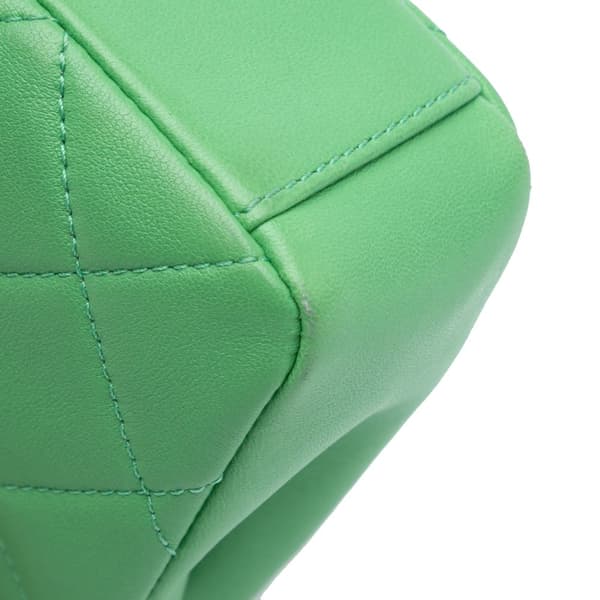 Pre-owned Chanel Small Quilted Lambskin Chain Is More Flap Green