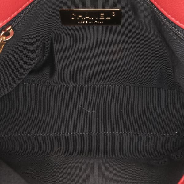 Pre-owned Chanel Small Quilted Lambskin Chain Link Flap Red