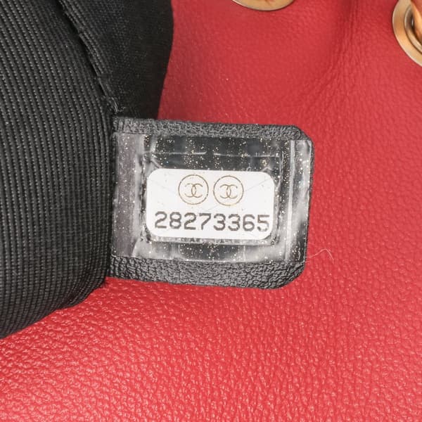Pre-owned Chanel Small Quilted Lambskin Chain Link Flap Red
