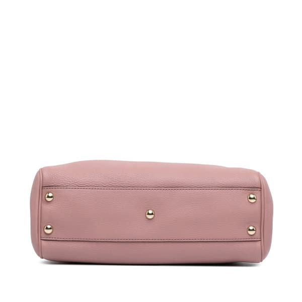 Pre-owned Gucci Small Calfskin Bamboo Shopper Satchel Pink