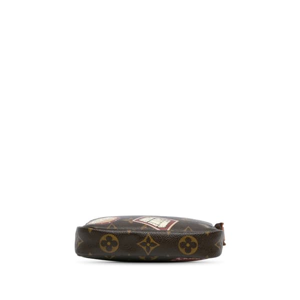 Pre-owned Louis Vuitton Monogram Patch Mini Pochette Accessoires Brown