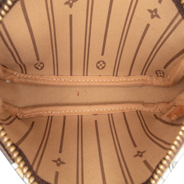 Pre-owned Louis Vuitton Monogram Patch Mini Pochette Accessoires Brown