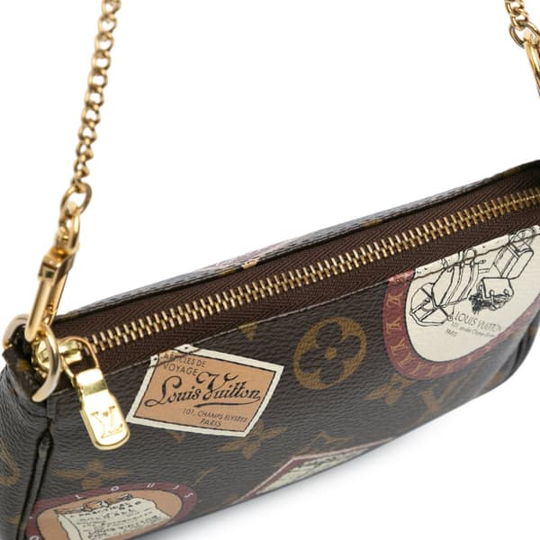 Pre-owned Louis Vuitton Monogram Patch Mini Pochette Accessoires Brown