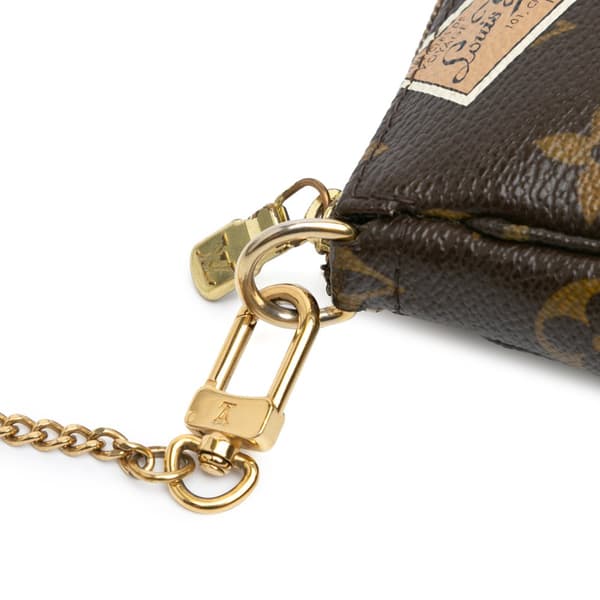 Pre-owned Louis Vuitton Monogram Patch Mini Pochette Accessoires Brown