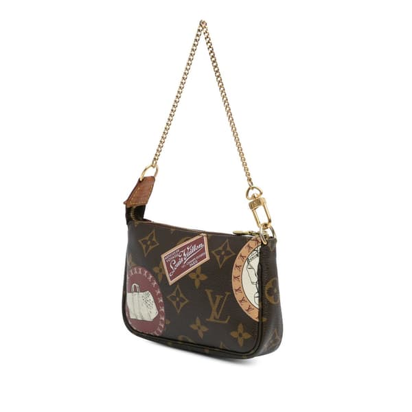 Pre-owned Louis Vuitton Monogram Patch Mini Pochette Accessoires Brown