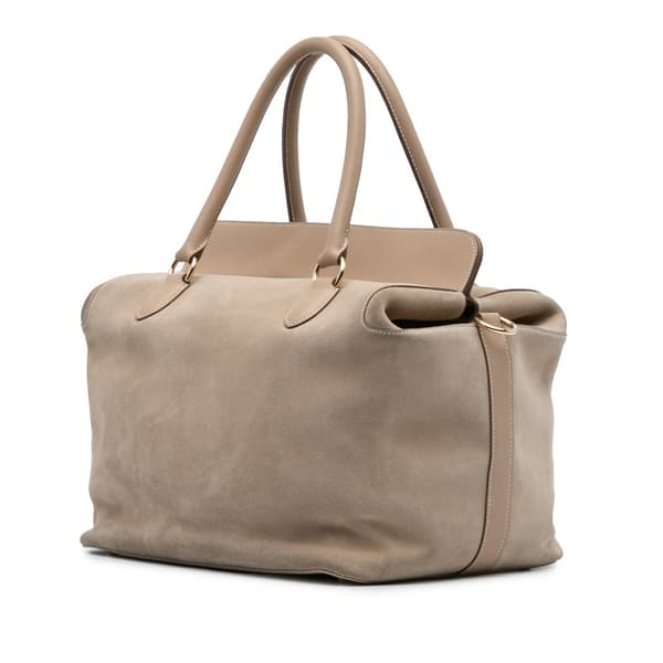 Pre-owned Hermès Veau Grizzly and Swift Toolbox 33 Brown