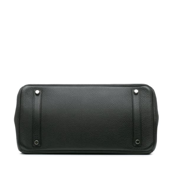 Pre-owned Hermès Clemence Birkin Retourne 35 Black