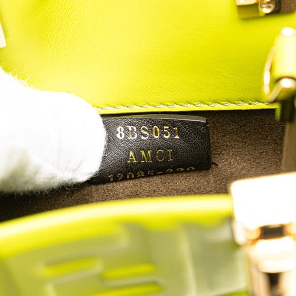 Pre-owned Fendi Mini Zucca Embossed Leather Sunshine Shopper Tote Green