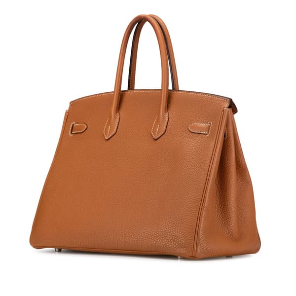 Pre-owned Hermès Togo Birkin Retourne 35 Brown