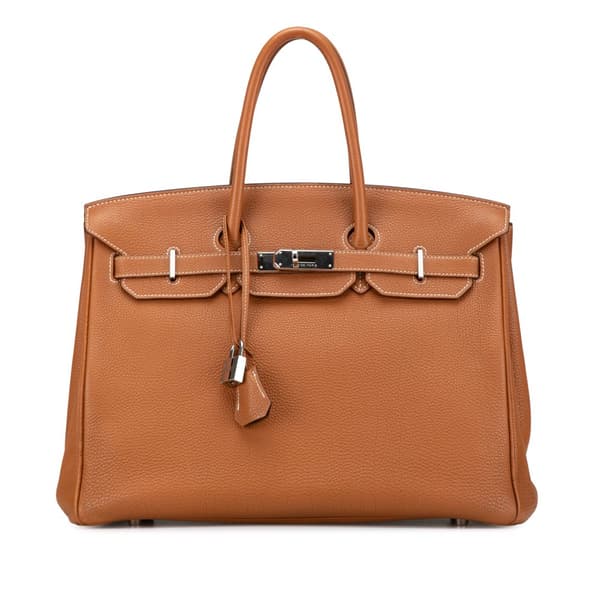 Pre-owned Hermès Togo Birkin Retourne 35 Brown