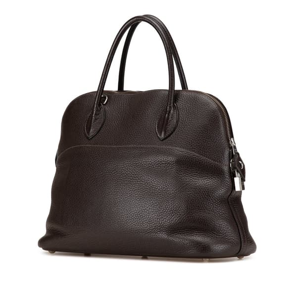 Pre-owned Hermès Clemence Bolide 35 Brown