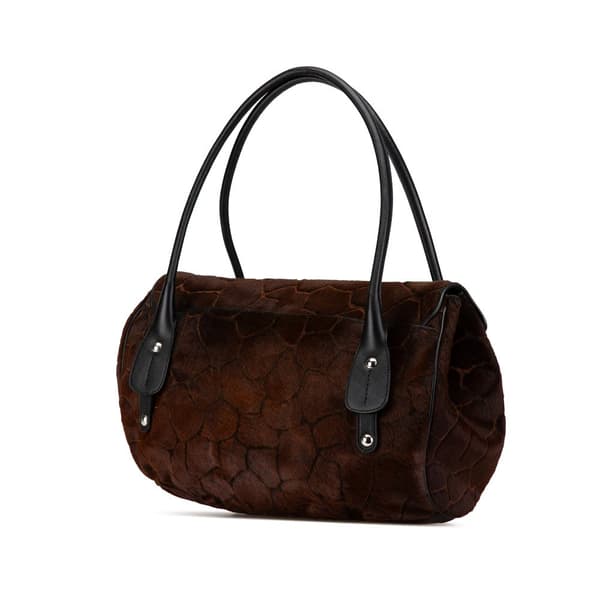 Pre-owned Ferragamo Pony Hair Handbag Brown