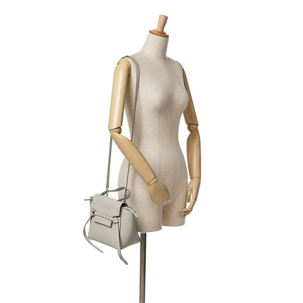 Pre-owned Celine Nano Grained Calfskin Belt Bag Gray