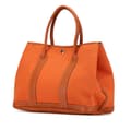 Miniatyrbild 2 av 8: Pre-owned Hermès Toile and Negonda Garden Party 30 Orange