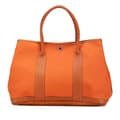 Miniatyrbild 1 av 8: Pre-owned Hermès Toile and Negonda Garden Party 30 Orange