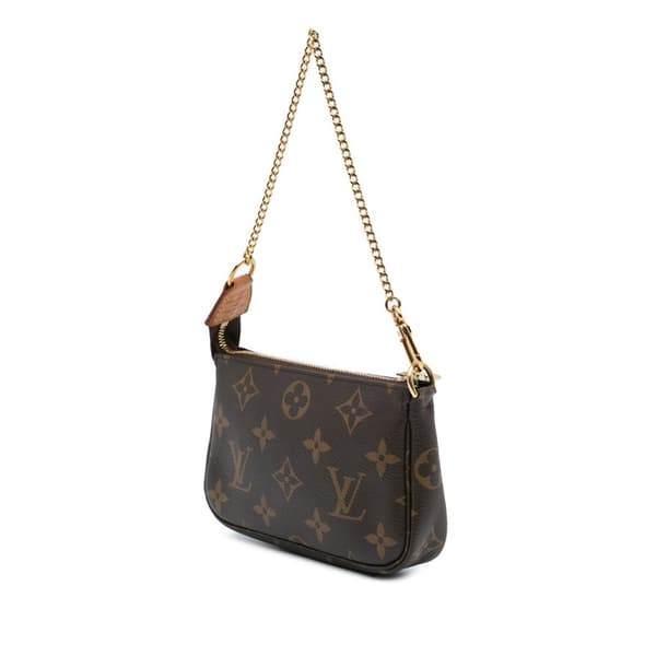 Pre-owned Louis Vuitton Monogram Mini Pochette Accessoires Brown