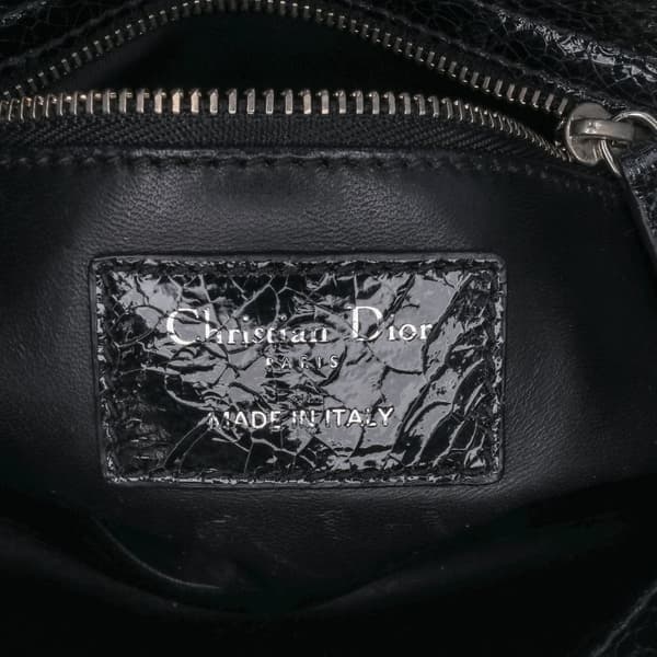 Pre-owned Dior Mini Ceramic Effect Deerskin Jeweled Swan Lady Dior Black