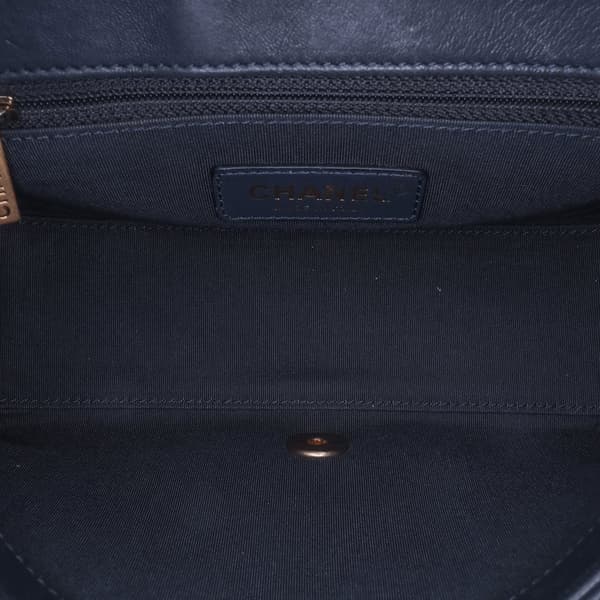 Pre-owned Chanel Chevron Sheepskin Stitched Chain Top Handle Flap Black