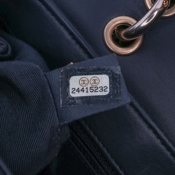 Pre-owned Chanel Chevron Sheepskin Stitched Chain Top Handle Flap Black