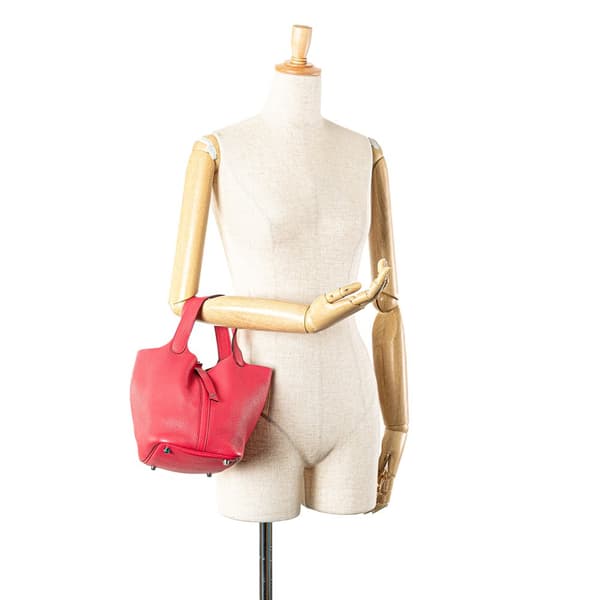 Pre-owned Hermès Clemence Picotin Lock 18 Pink