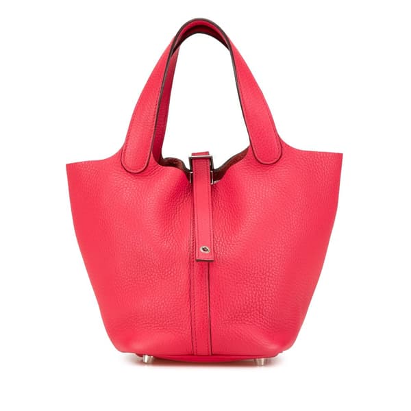 Pre-owned Hermès Clemence Picotin Lock 18 Pink