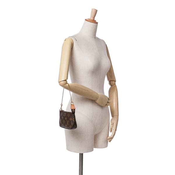 Pre-owned Louis Vuitton Monogram Mini Pochette Accessoires Brown