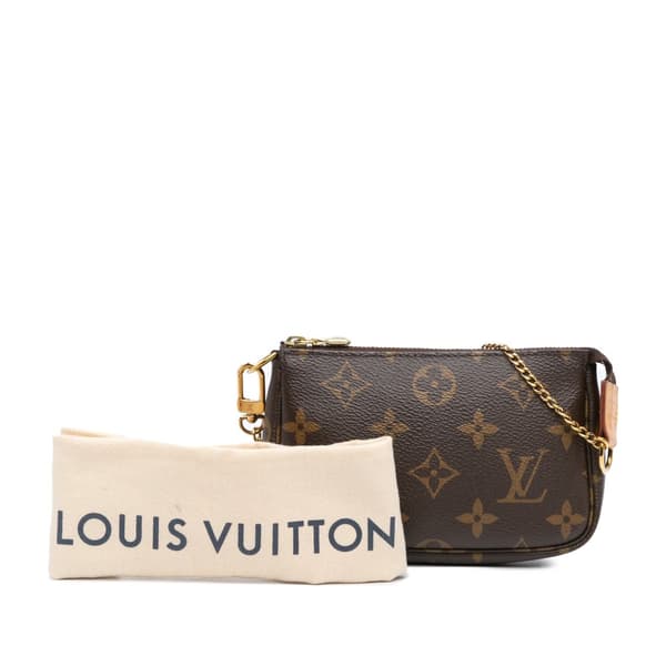 Pre-owned Louis Vuitton Monogram Mini Pochette Accessoires Brown