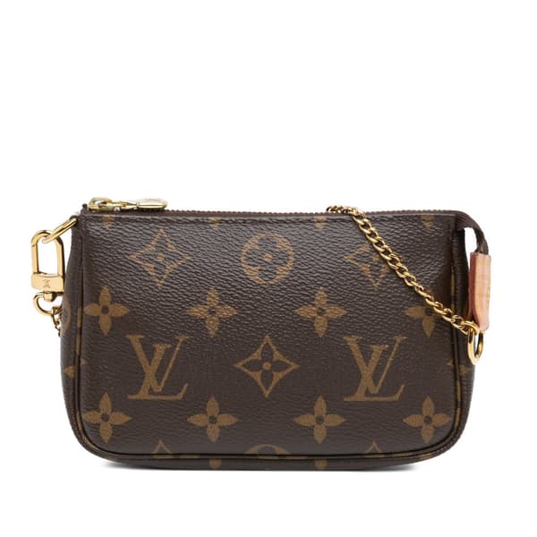 Pre-owned Louis Vuitton Monogram Mini Pochette Accessoires Brown