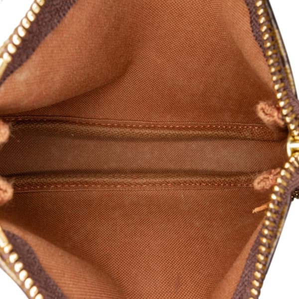 Pre-owned Louis Vuitton Monogram Mini Pochette Accessoires Brown