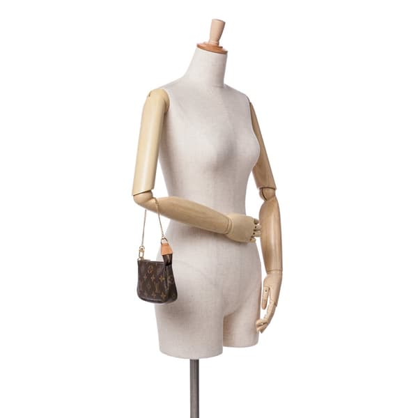 Pre-owned Louis Vuitton Monogram Mini Pochette Accessoires Brown
