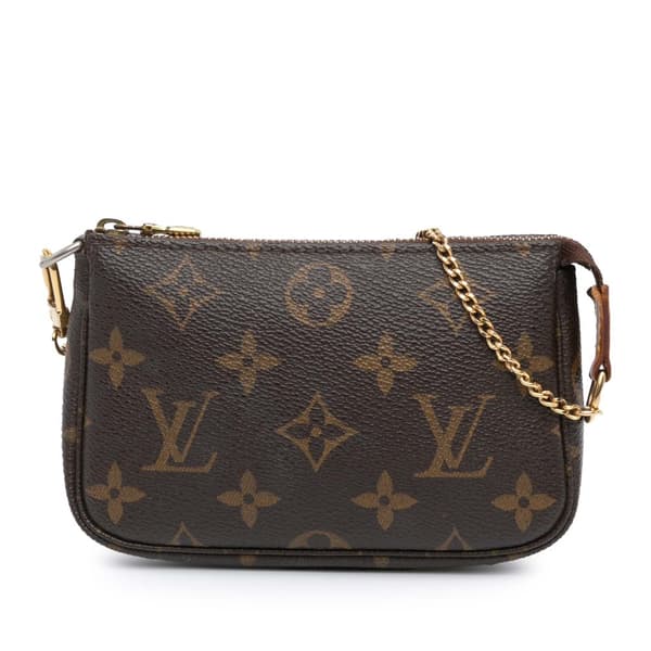 Pre-owned Louis Vuitton Monogram Mini Pochette Accessoires Brown