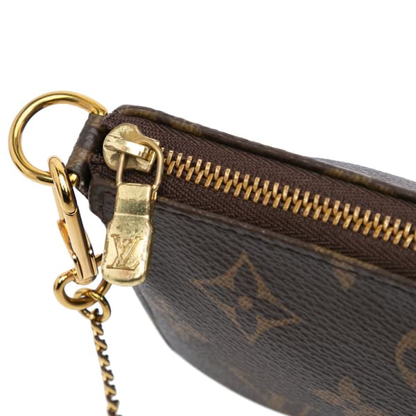 Pre-owned Louis Vuitton Monogram Mini Pochette Accessoires Brown