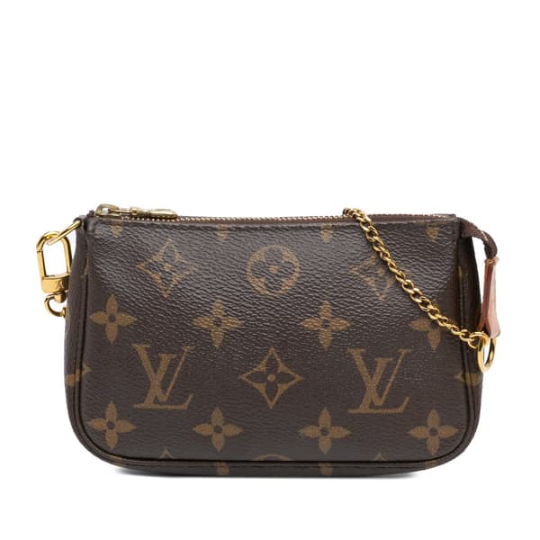 Pre-owned Louis Vuitton Monogram Mini Pochette Accessoires Brown