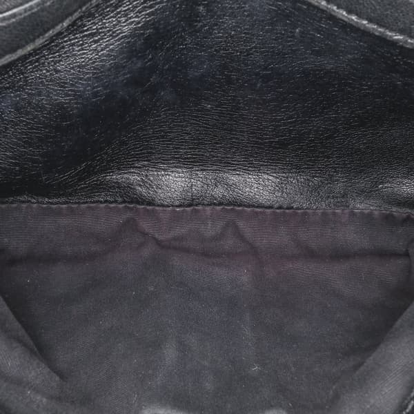 Pre-owned Saint Laurent Medium Monogram Chevron Sheepskin College Bag Black