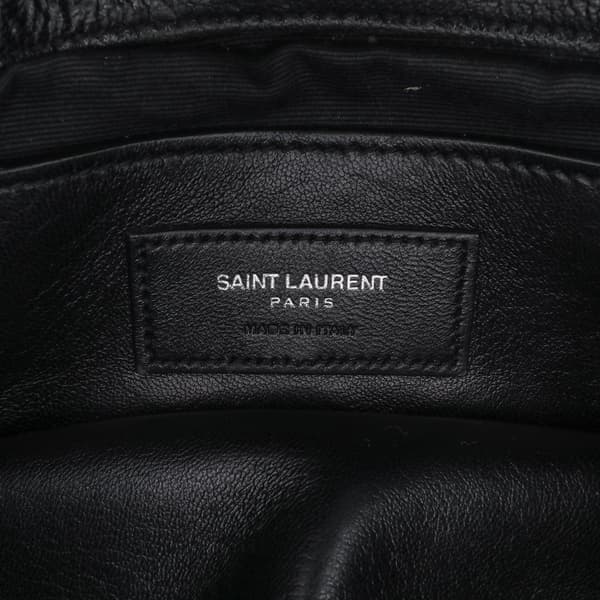 Pre-owned Saint Laurent Medium Monogram Chevron Sheepskin College Bag Black