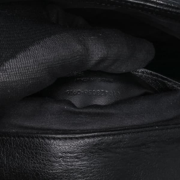 Pre-owned Saint Laurent Medium Monogram Chevron Sheepskin College Bag Black