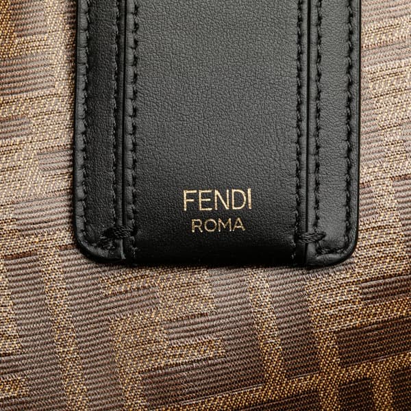 Pre-owned Fendi Zucca Coated Canvas Peekaboo Defender Handbag Brown