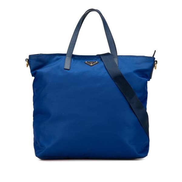 Pre-owned Prada Tessuto Satchel Blue