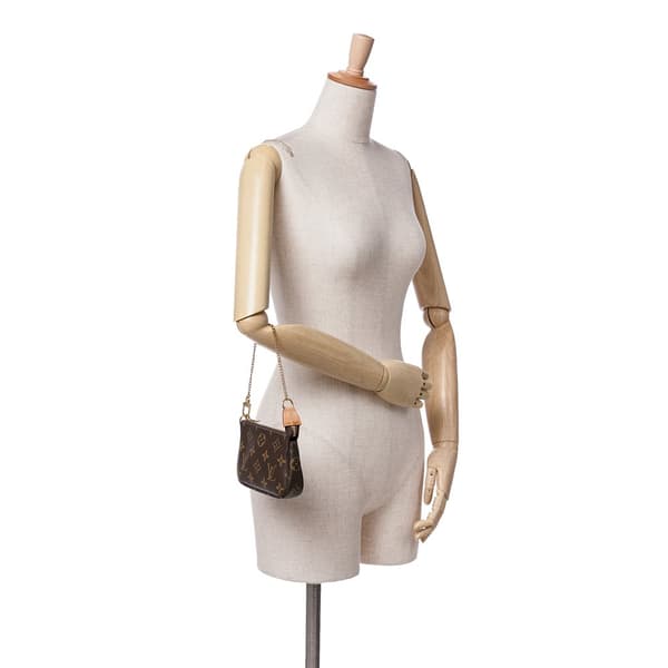 Pre-owned Louis Vuitton Monogram Mini Pochette Accessoires Brown