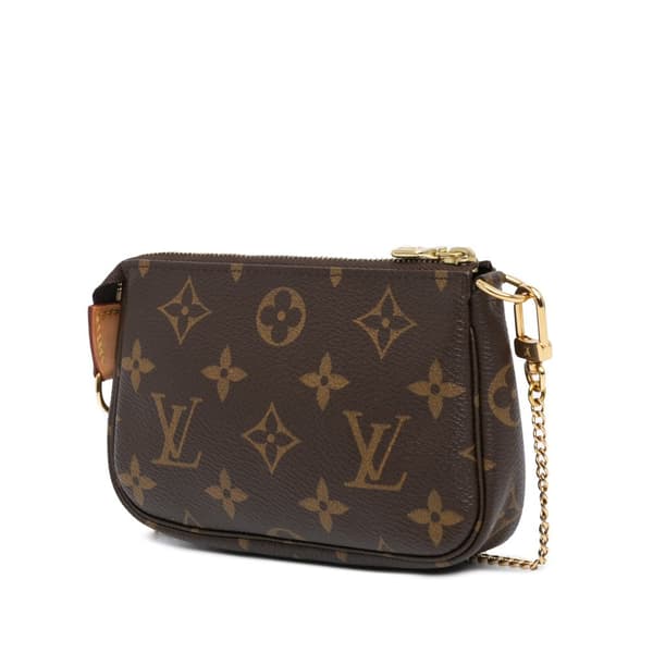 Pre-owned Louis Vuitton Monogram Mini Pochette Accessoires Brown