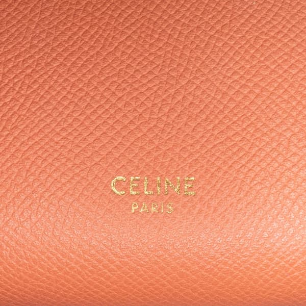 Pre-owned Celine Pico Grained Calfskin Belt Bag Orange