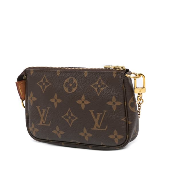Pre-owned Louis Vuitton Monogram Mini Pochette Accessoires Brown