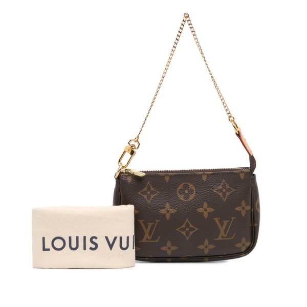 Pre-owned Louis Vuitton Monogram Mini Pochette Accessoires Brown