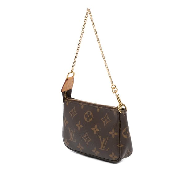 Pre-owned Louis Vuitton Monogram Mini Pochette Accessoires Brown
