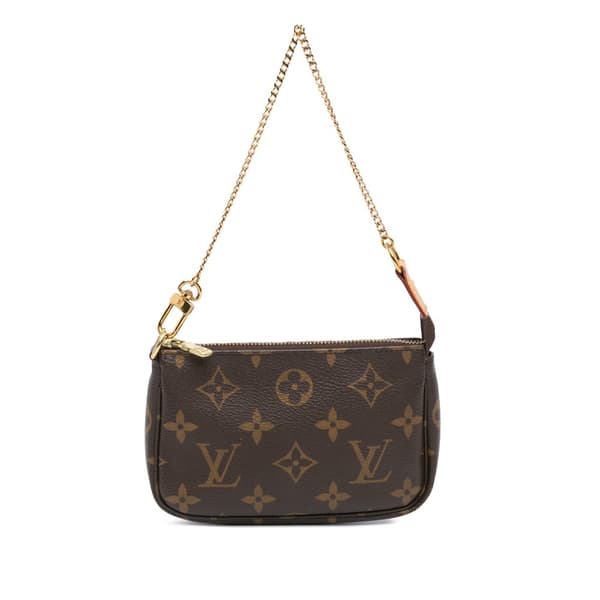 Pre-owned Louis Vuitton Monogram Mini Pochette Accessoires Brown
