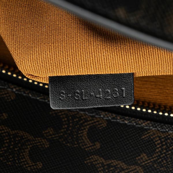 Pre-owned Celine Medium Triomphe Coated Canvas Vertical Cabas Satchel Black