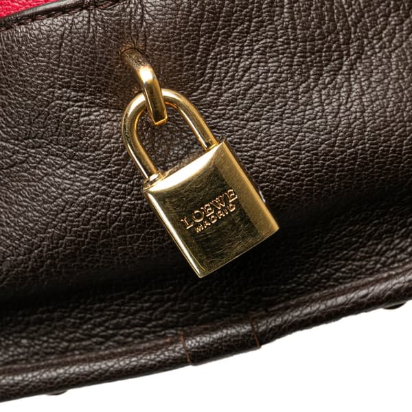 Pre-owned LOEWE Tricolor Leather Amazona 36 Red