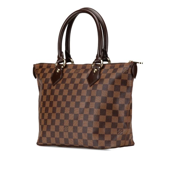Pre-owned Louis Vuitton Damier Ebene Saleya PM Brown