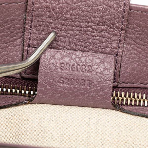 Pre-owned Gucci Small Calfskin Bamboo Shopper Satchel Purple